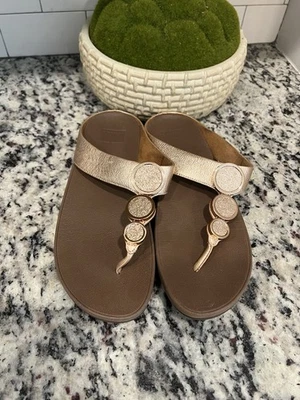Sandalias Fitflop Verna Bronce Dorado Tanga Cómodas Zapatos Foto 1 de 4