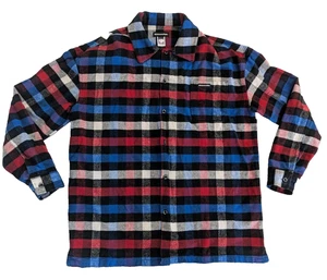 Thisisneverthat Flannel Shirt Men's Small Oversized Red White Blue Black Plaid  - Picture 1 of 13
