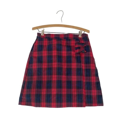 Saia escolar xadrez Dennis uniforme meninas tamanho 14 vermelha azul marinho preta 2022 em excelente estado usado - Imagem 1 de 4