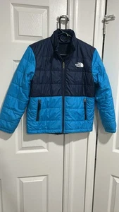 The North Face blue reversible mount chino full zip jacket. Missing the hood lg - Picture 1 of 5