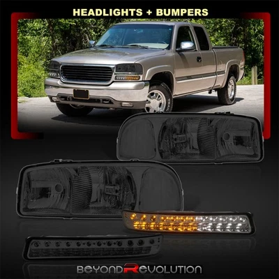 适用于 1999 - 2006 年育空塞拉利昂烟熏大灯角 LED 保险杠灯总成套装 — 第 1/4 张图片