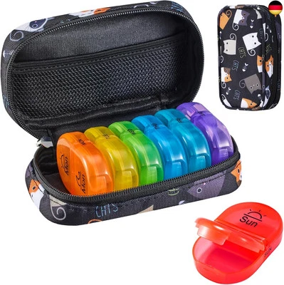 MARKE SERFEYMI Serfeymi Tablettenbox 7 Tage Morgens Abends Pillendose 7 Tage 2 Fächer