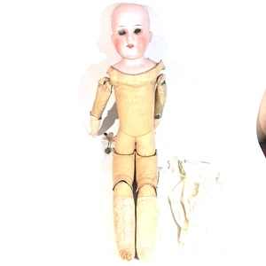 Antique Armand Marseille German Bisque Head Doll Leather Body Repair Parts 370 - Picture 1 of 10