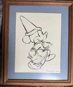 Disney Silkscreen Mickey Mouse Fantasia Sorcerer 1940 Art Group LARGE FRAMED - Picture 1 of 6