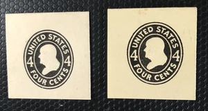 United States Postal Cut Square U416-U417 Complete 4 Cent Mint Hinged - Picture 1 of 2