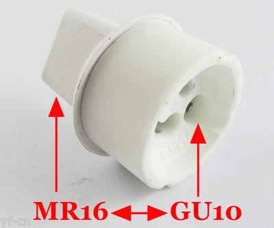 10x MR16 Male to GU10 Female Socket Base LED Halogen CFL Light Bulb Lamp Adapter - Image 1 of 4
