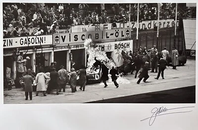 Fotografía firmada Scarlatti Jesse Alexander litografía 1960 Gran Premio de Alemania Ferrari Foto 1 de 4