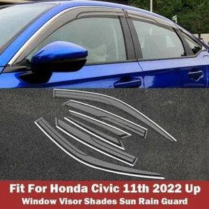 For Honda Civic Sedan 2022-2024 Window Wind Visors Sun Rain Guard Vent Deflector - Picture 1 of 9