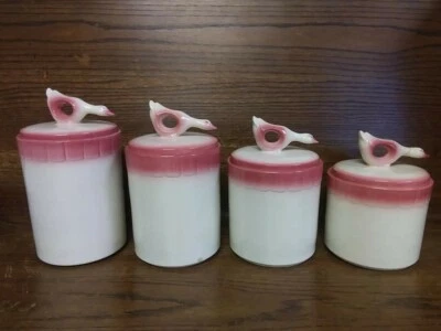 Juego de botes de CO molde Gator vintage ~ ganso de pato ~ juego de 4 cerámica con tapas Foto 1 de 4