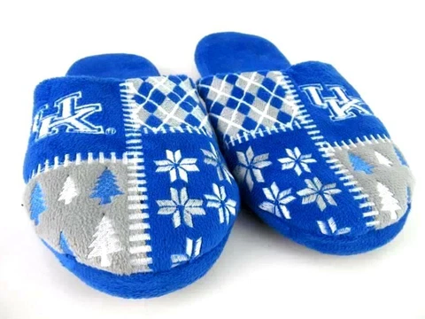 Forever Collectibles Kentucky Wildcats UK Men's Slippers's Size M Fleece Blue Cover