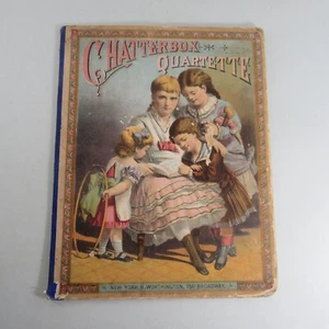 Antique Chatterbox Quartette Children's Picture Book Cover Only 1879 - Imagen 1 de 4