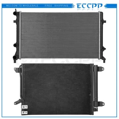 Aluminum Radiator & AC Condenser Cooling Kit For 2011 2012-2015 Volkswagen Jetta - Image 1 of 3