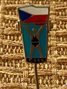 MOSCOW 1980 - CHECHOSLOVAKIA NOC WEIGHTLIFTING TEAM PIN - Picture 1 of 1