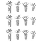 12 Pcs Nail Art Fingernail Rings Fingertip for Women Diamond Set