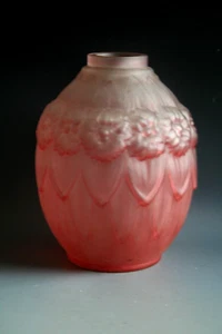 ANTIGUO JARRÓN DE VIDRIO ART DECO VERCAIS, LE VERRE FRANCAIS - CIRCA 1930 - Imagen 1 de 4