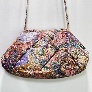 Vintage 80er Jahre gesteppt bemalt Leder Paint Splash Handtasche mehrfarbig - Bild 1 von 15