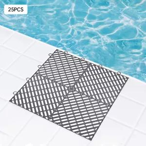 Interlocking Garage Floor Tiles 25 PCS Deck Tile PP Drainage Tiles 12x12x0.5 In - Picture 1 of 14