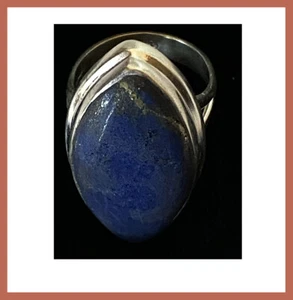 ¡Anillo de plata esterlina azul lapislázuli hecho a mano hecho a mano de la India! - Imagen 1 de 4