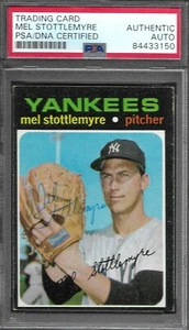1971 TOPPS #615 Mel Stottlemyre SIGNED AUTOGRAPH CARD PSA / DNA AUTHENTIC - Picture 1 of 2