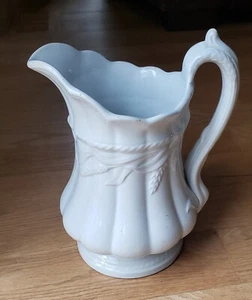 Vintage Elsmore & Forster Ceres Shape White Ironstone Pitcher 8.25" T - Picture 1 of 8