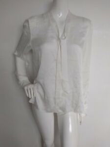 Designer REISS blouse size 12 --BRAND NEW-- white textured long sleeve