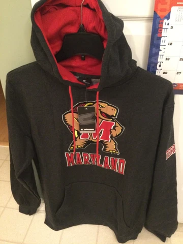 Maryland Terrapins Fleece Hoodie XL by Colosseum Black Sweatshirt Cover