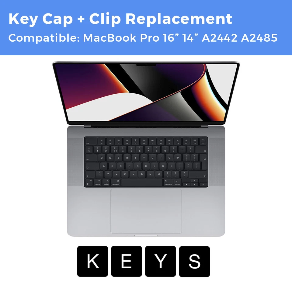 MacBook Pro Key Cap & Scissor Clip Replacement M1 Pro Max 16" 14" A2442 A2485