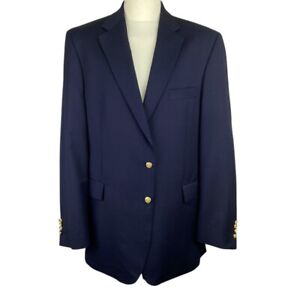 42S 46R 44L Italian Made AUSTIN REED Mens Navy Blue Overcheck Suit Jacket 40S 