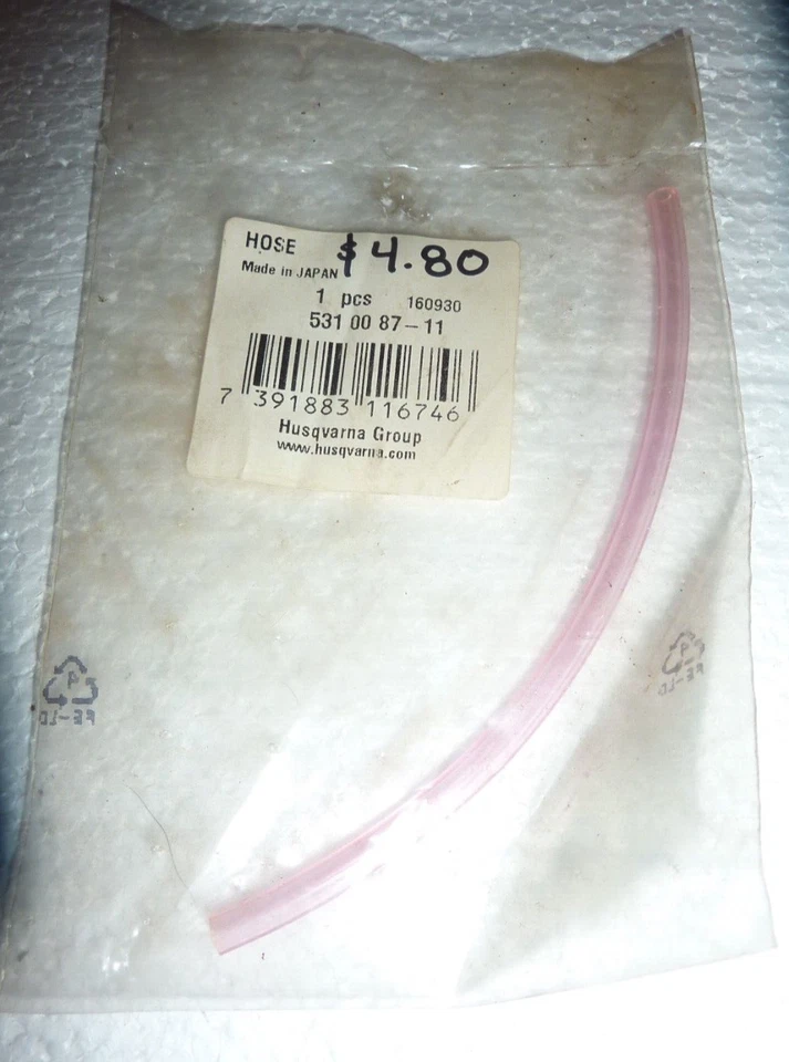 Manguera de combustible nueva Husqvarna 531 00 87-11 S-4 OEM Foto 1 de 2