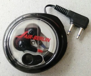 Kopfhörer Werbung Air Berlin, in Originalbox, Kunststoff schwarz, mit Adapter - Bild 1 von 3