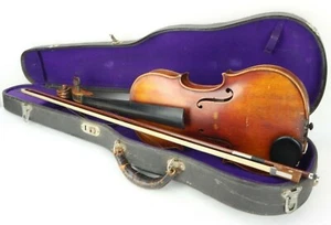 Antique Violin Copy of Antonius Stradivarius Made in Checko-Slovakia, Case & Bow - Picture 1 of 12