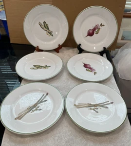 VINTAGE HOME LINE BY FAPODEL SALAD PLATES 8 1/4" ROUND SET OF 6 W/ THREE DESIGNS - Picture 1 of 13