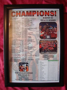Barnet FC Vanarama Conference champions 2015 - framed print - Picture 1 of 2