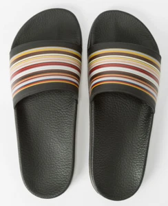 Sandalia deslizante a rayas negras Paul Smith para hombre ITALIA 7 EE. UU./6 Reino Unido/40 UE NUEVA EN CAJA ($250 USD) - Imagen 1 de 12