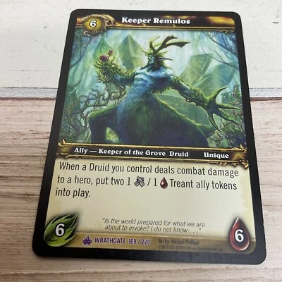 WORLD OF WARCRAFT, TGC / CCG, KEEPER REMULOS, EPIC, WRATHGATE 169/220 - Image 1 of 3
