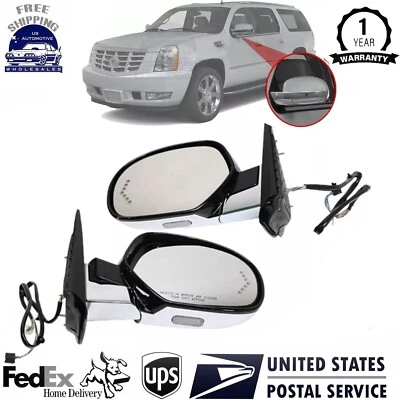 New Mirror Power Fold Heated LH & RH Primed For 2007-2014 Cadillac Escalade Foto 1 de 4