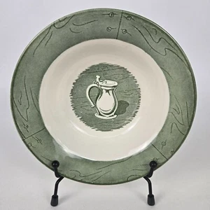 Rim Cereal Bowl Colonial Homestead Green Pottery By Royal USA Vintage Dishware - Picture 1 of 6