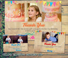 10 Thank You Card With Photos Personalised Rainbow Birthday Christening Naming