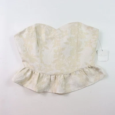 Corsé Altar’d State Floral Bordado Sin Tirantes Top Volantes Elástico Talla M Nuevo con Etiquetas Foto 1 de 4