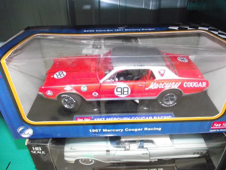 Sunstar 1/18 1967 Mercury cougar #98  racer red Dan Gurney NIB - Image 1 of 1