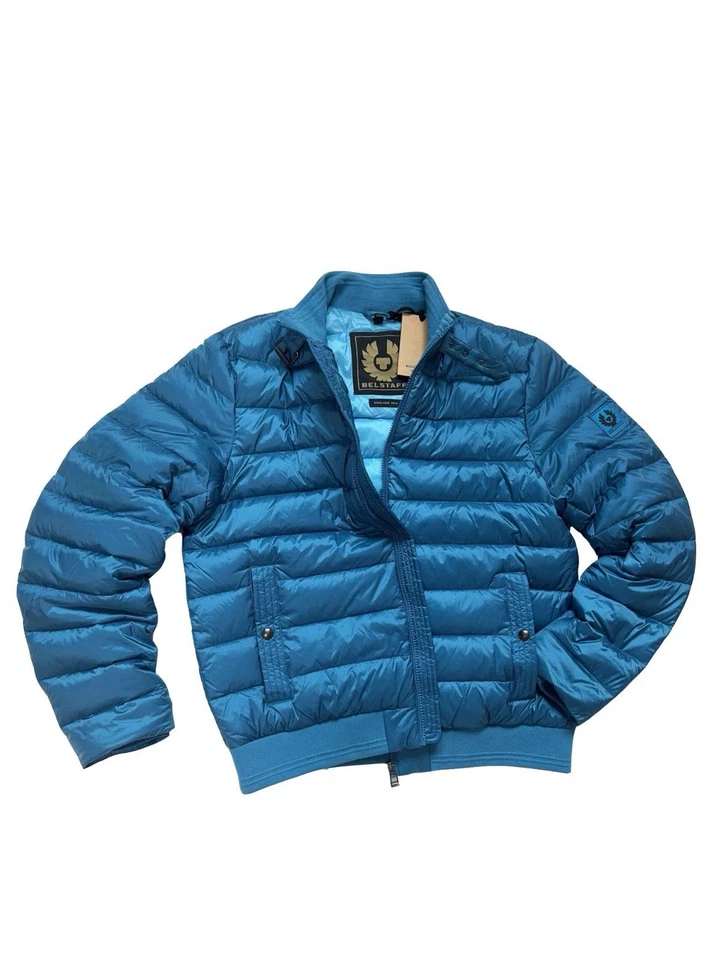 Chaqueta acolchada Belstaff Circuit Down para hombre azul océano, cremallera completa, talla 38M Foto 1 de 4
