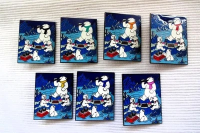 7 Coca Cola EISBÄREN Groß Pins - Bild 1 von 4