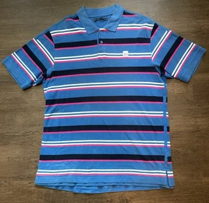 Camisa Polo Vintage MARITHÉ + FRANÇOIS GIRBAUD Para Hombre X-Grande Azul Rosa Rayas Años 90 - Imagen 1 de 11