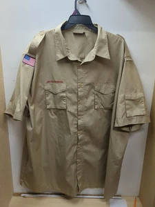 Boy Scouts of America Vintage TAN SS Uniform Shirt MEN'S 4XL XXXXL USA BSA - Picture 1 of 10