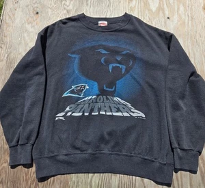 Vintage 1993 NUTMEG USA MADE Carolina Panthers NFL Crewneck Sweatshirt Sz Large - Picture 1 of 8