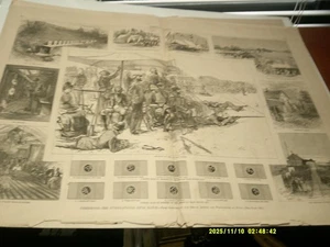 29/09/1877 DOPPIA PAGINA HARPERS SETTIMANALE, CREEDMORE INTERNATIONAL FUCILE MATCH - Foto 1 di 1