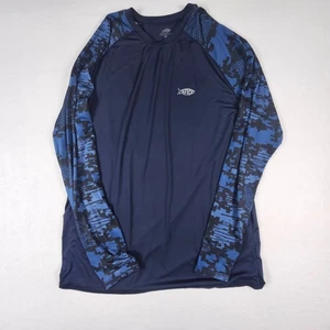 AFTCO Performance Fishing Shirt Men's XL Blue Outdoors Sun Protection - Picture 1 of 8