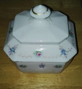 Ancien sucrier en porcelaine à décor floral | Bon état - Picture 1 of 5