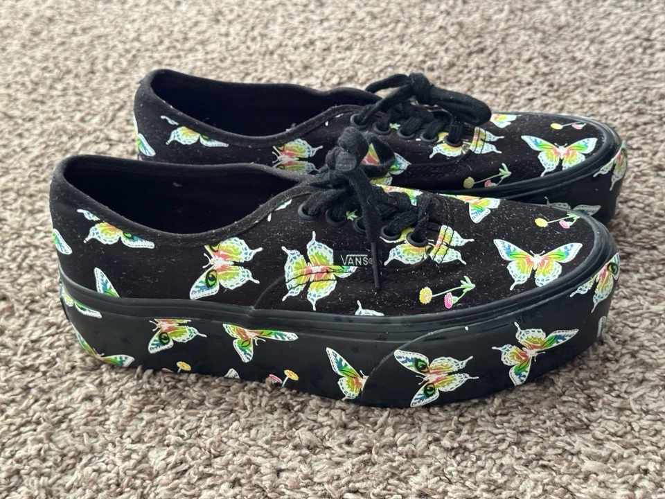 Vans женщин 8 туфли сложены морф бабочка кроссовок затемнения зарево в темноте - Изображение 1 из 4