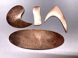 17x Copper Blanks for enameling use- ASSORTED  Shapes -counter enameled - Picture 1 of 5